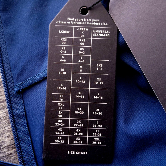 New Universal Standard X J. Crew Medium Drop Waist Shift Dress Blue Cotton Flare - Picture 11 of 12